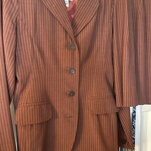 Vintage Todd Oldham 90s Suit Jacket and shirt set. Wool blend pinstripe.
